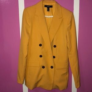 Womens Yellow Slim Fit Blazer